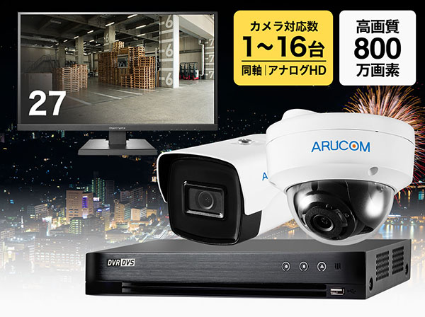 SET800 4K画質HD-TVIカメラを1～16台まで組み合わせ可能なセット