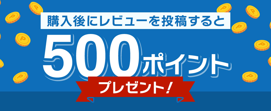 商品レビュー投稿で500ポイントプレゼント！