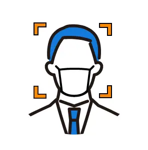 マスク着用状態でも認証※個人差あり