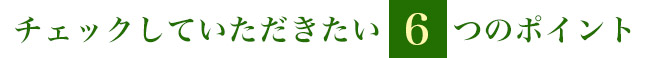 チェックしていただきたい6つのポイント
