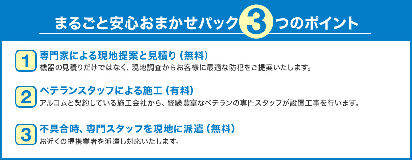 まるごと安心お任せパック３つのポイント